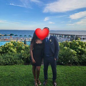 Black feathered wedding guest dress